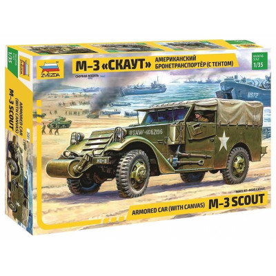 Model Kit military 3581 - M-3 Armored Scout Car with Canvas (1:35)