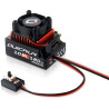 Elektronický střídavý regulátor (ESC) 120A řady QuicRun pro motory se senzory s vestavěným výkonným spínaným BEC obvodem 6V-7,4V/4A určený pro cestovní  a driftovací auta nebo RC buggy 1:10. Napájení 2-3S LiPo, ideální pro senzorové motory velikosti 3650/540 (2S ?4,5T/3S ?10,5T).