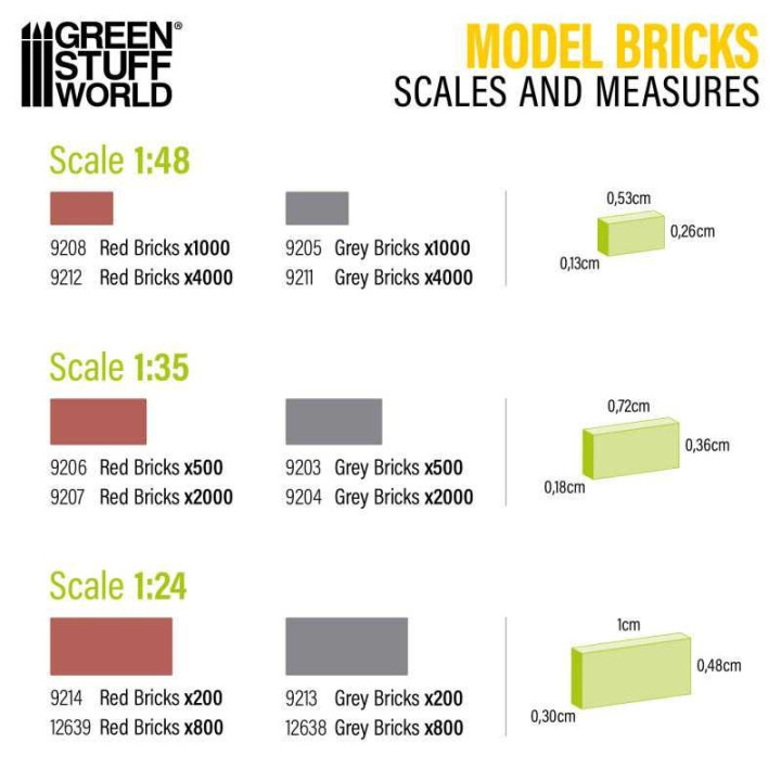 Model Bricks - Grey x2000 / Modelové tehly - sivé x2000