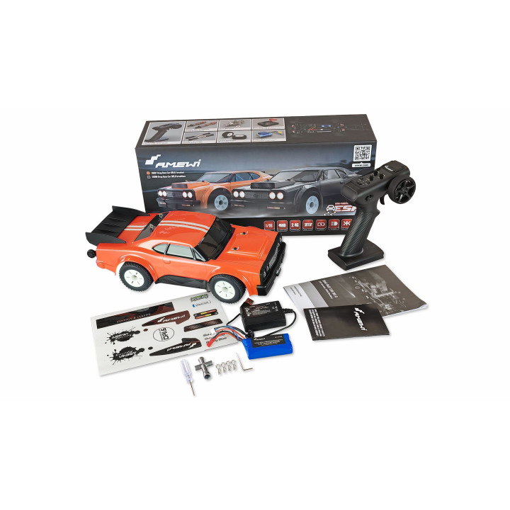 Amewi DR1.6 Drag Racer brushed 4WD 1:16 RTR oranžový