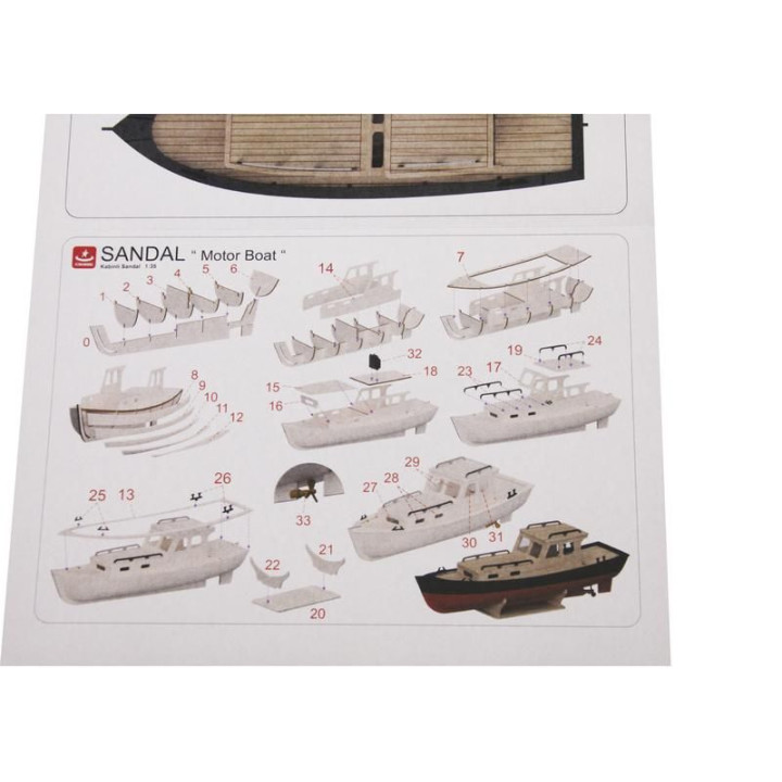 Türkmodel kabinový motorový člun 1:35 kit