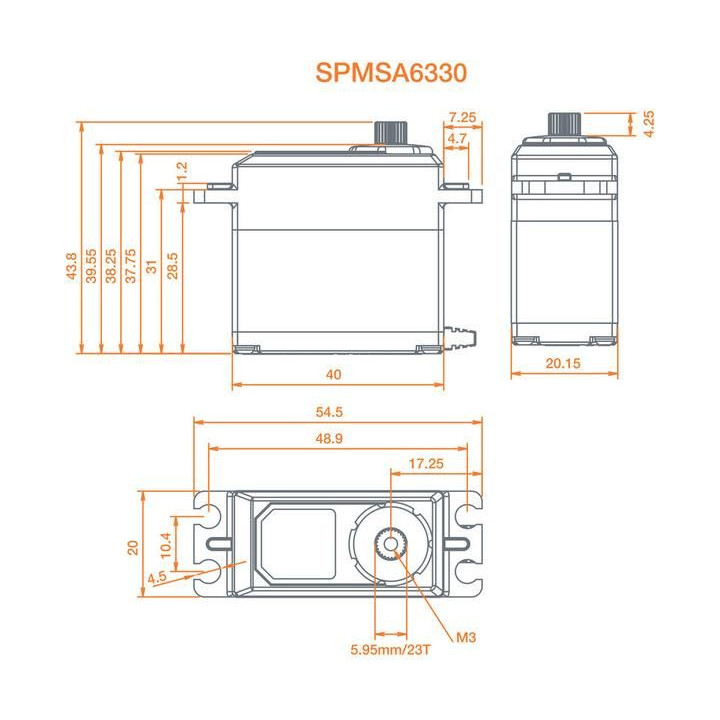 Spektrum servo A6330 17kg.cm BL HV MG 23T