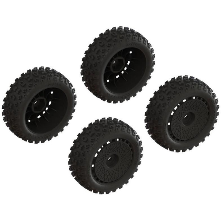 Arrma kolo s pneu dBoots 2-HO, disk černý (2)