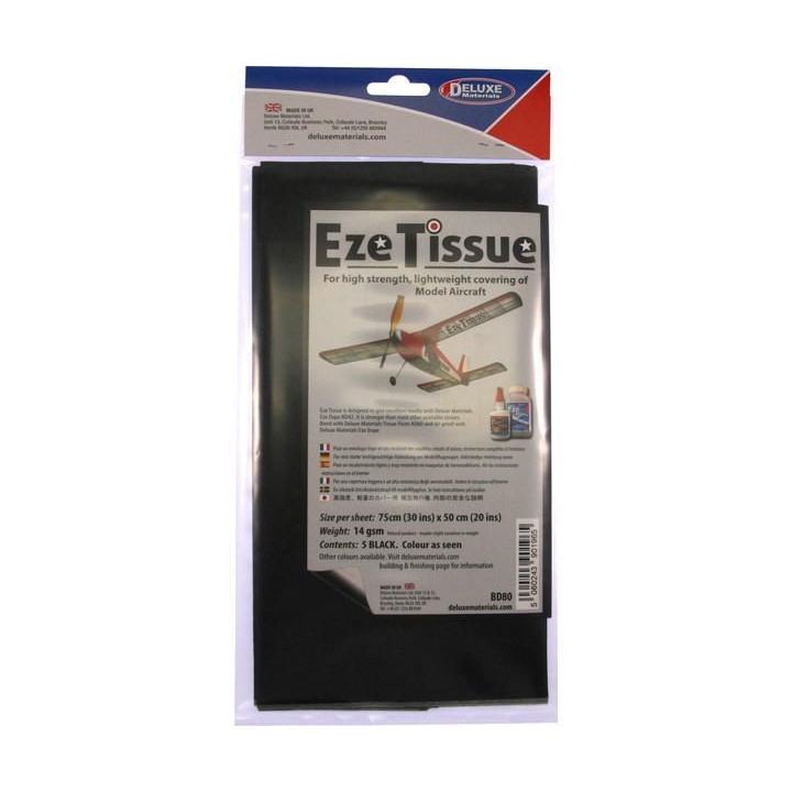 Eze Tissue potahovací papír 14g/m2 75x50cm černý (5ks)