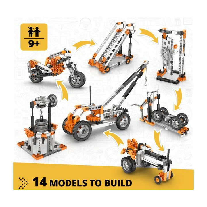 Engino Stem Mechanics kola, nápravy a nakloněné roviny