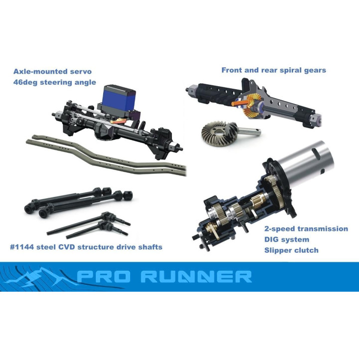 PRO RUNNER 1/10 sada 2,4GHz, Modrá