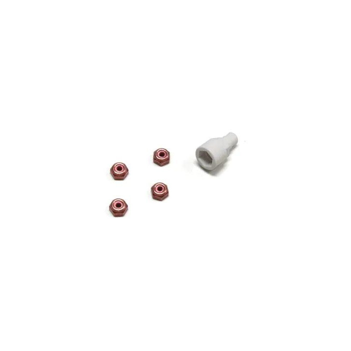Kyosho Nyloc Alu Wheel Nut Kyosho Mini-Z (4) Red