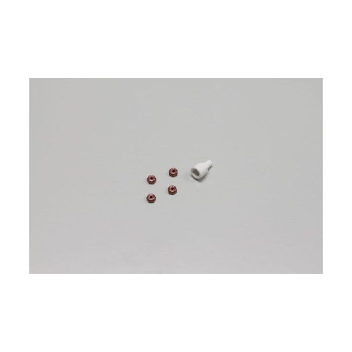 Kyosho Nyloc Alu Wheel Nut Kyosho Mini-Z (4) Red