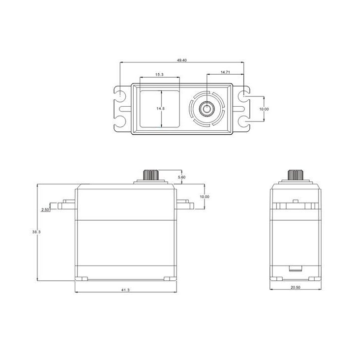 CH635S HiVOLT CORELESS Digital servo (35kg-0,14s/60°)
