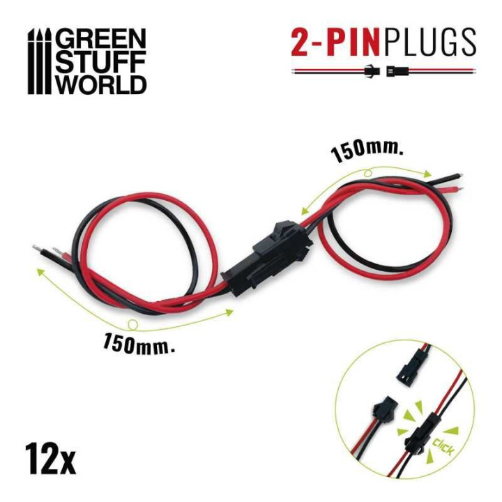 Rýchlospojka konektor JST SM 22AWG 150+150mm 2-pinová 6 párov