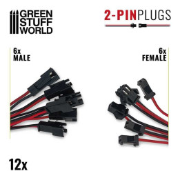 Rýchlospojka konektor JST SM 22AWG 150+150mm 2-pinová 6 párov