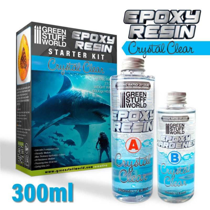 Crystal clear epoxy resin 300ml / Krištáľovo číra epoxidová živica 300ml