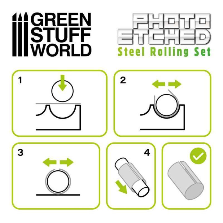 Photo Etched Steel Rolling Set / Súprava na valcovanie leptanej ocele