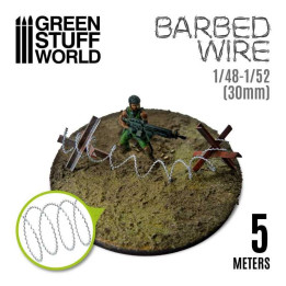 Barbed Wire 1/52-1/48 (28mm-30mm) - 5m / Ostnatý drôt 1/52-1/48 (28 mm-30 mm) - 5m