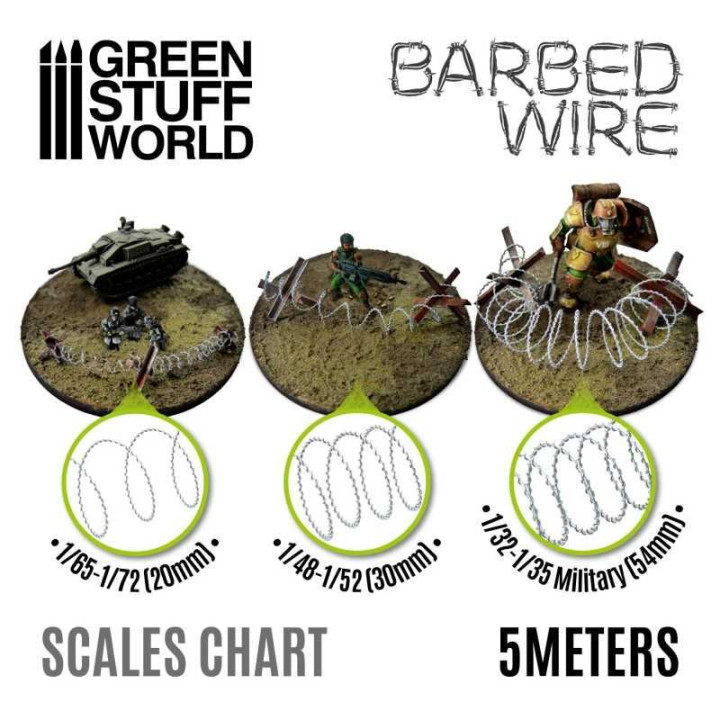Barbed Wire 1/32-1/35 Military (54mm) - 5m / Ostnatý drôt 1/32-1/35 Military (54mm) - 5m