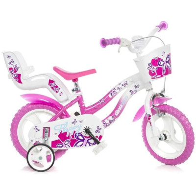 DINO Bikes - Dětské kolo 12" růžové