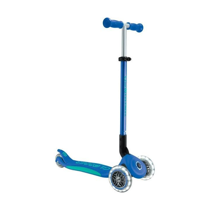 Globber - Koloběžka Primo Plus Lights V2 skládací Blue/Emerald Green