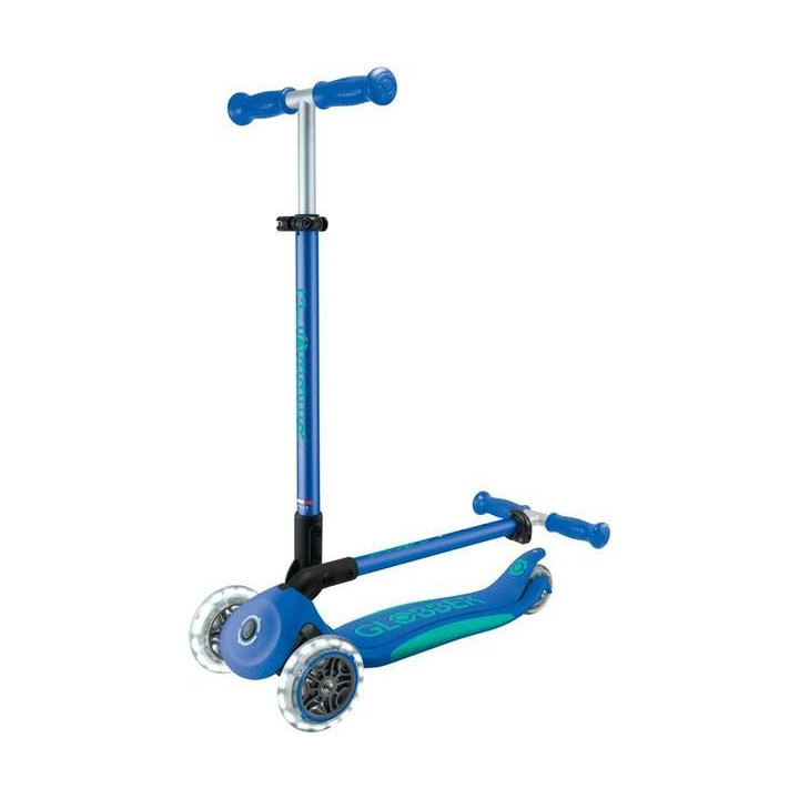 Globber - Koloběžka Primo Plus Lights V2 skládací Blue/Emerald Green