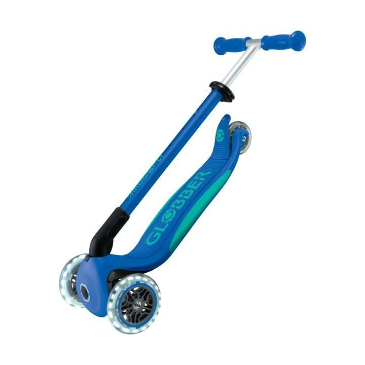 Globber - Koloběžka Primo Plus Lights V2 skládací Blue/Emerald Green