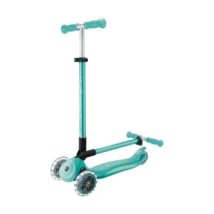 Globber - Koloběžka Primo Plus Lights V2 skládací Blue/Emerald Green