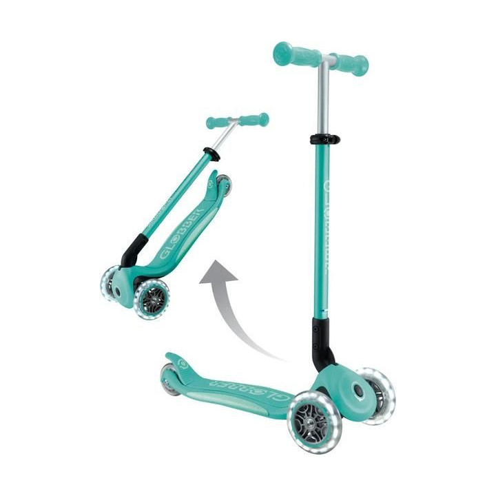 Globber - Koloběžka Primo Plus Lights V2 skládací Blue/Emerald Green