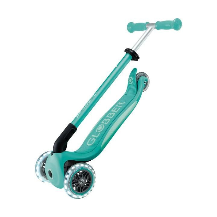Globber - Koloběžka Primo Plus Lights V2 skládací Blue/Emerald Green