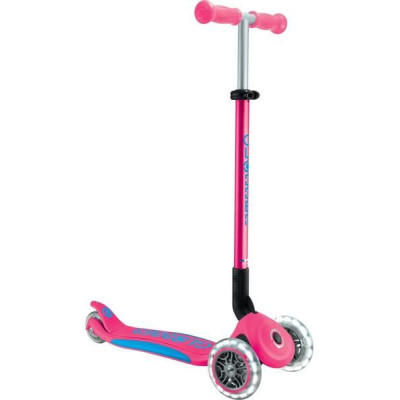 Globber - Koloběžka Primo Plus Lights V2 skládací Fuchsia/Sky Blue