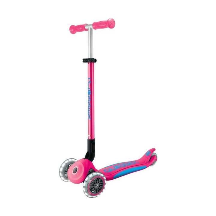 Globber - Koloběžka Primo Plus Lights V2 skládací Fuchsia/Sky Blue