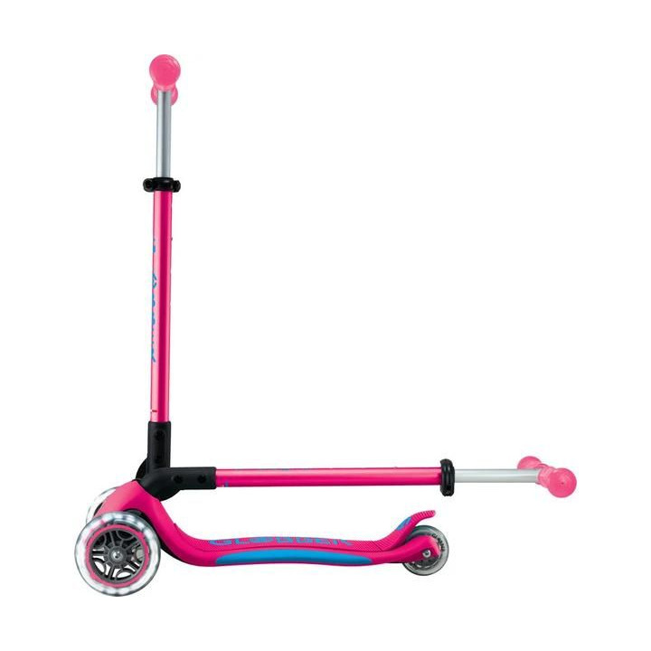 Globber - Koloběžka Primo Plus Lights V2 skládací Fuchsia/Sky Blue