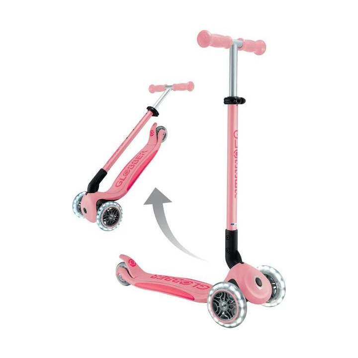 Globber - Koloběžka Primo Plus Lights V2 skládací Fuchsia/Sky Blue