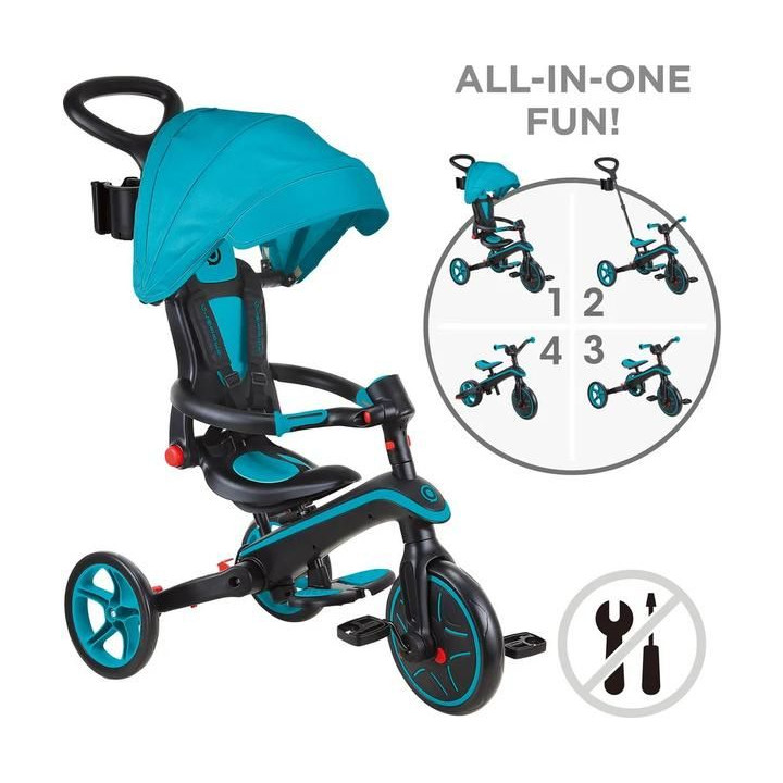 Globber - Tříkolka Explorer Trike 4in1 skládací Teal