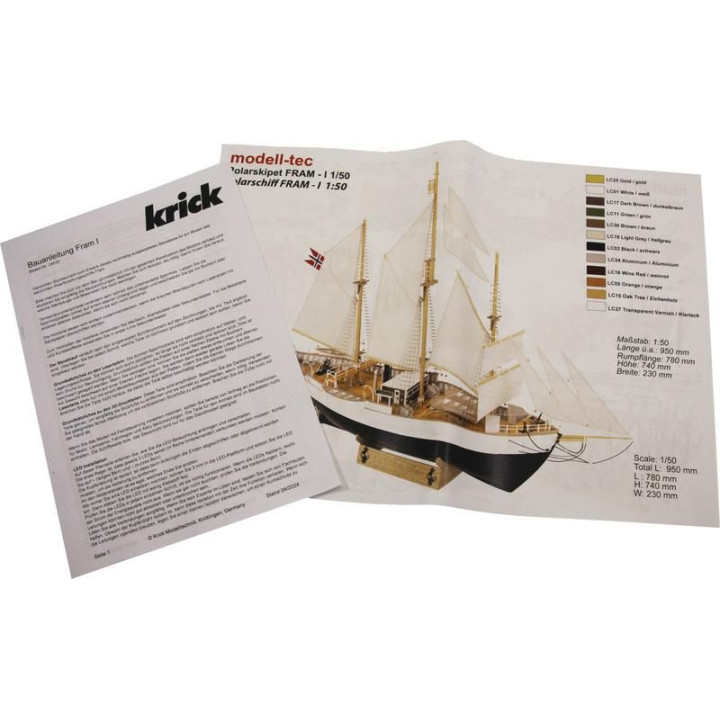 Modell-Tec Fram I. výzkumná polární loď 1:50 kit