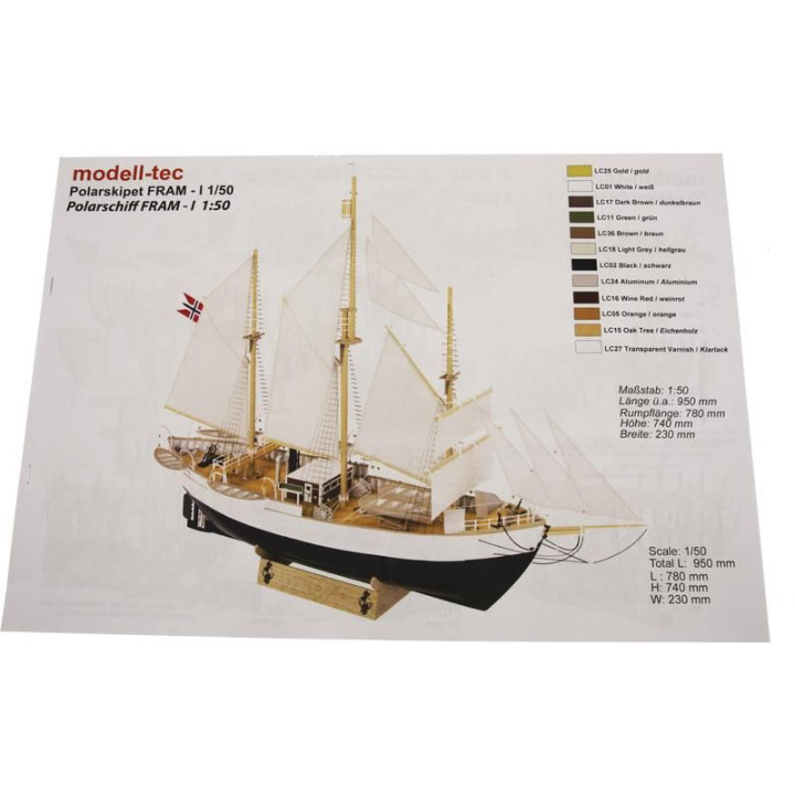 Modell-Tec Fram I. výzkumná polární loď 1:50 kit