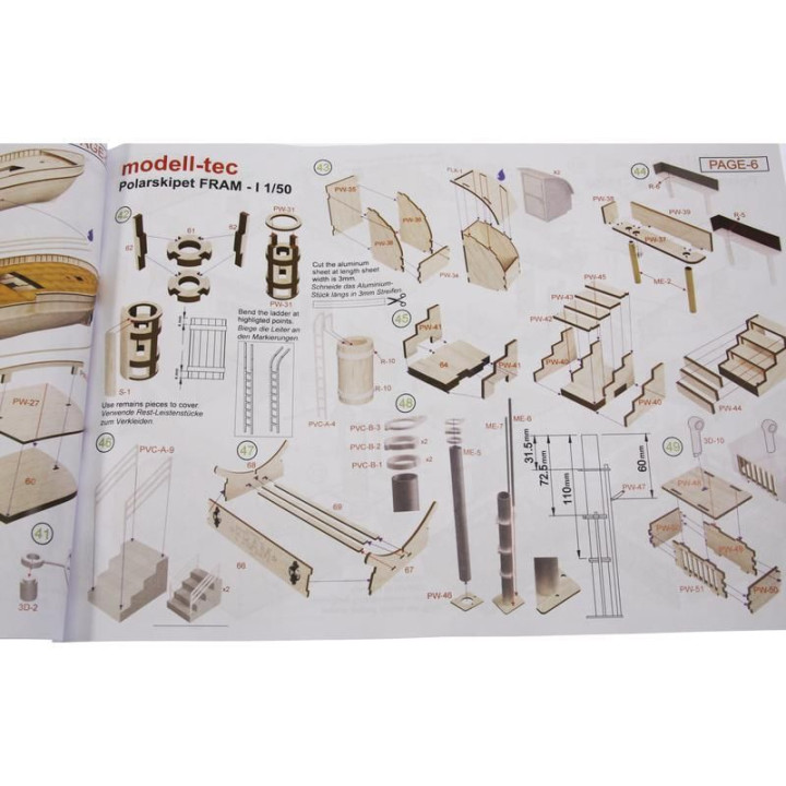 Modell-Tec Fram I. výzkumná polární loď 1:50 kit