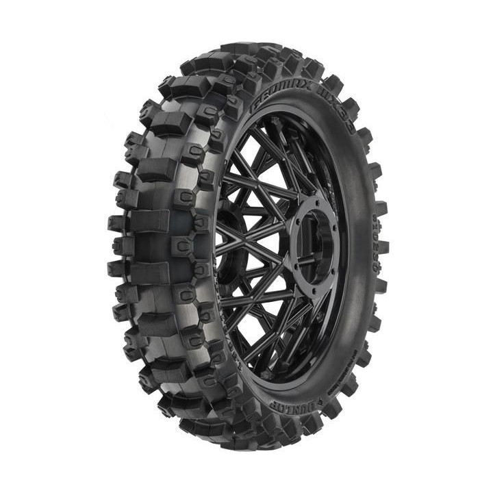 Pro-Line kolo s pneu Dunlop Geomax MX33 V2 Bead CR4 zadní, disk černý: PM-MX
