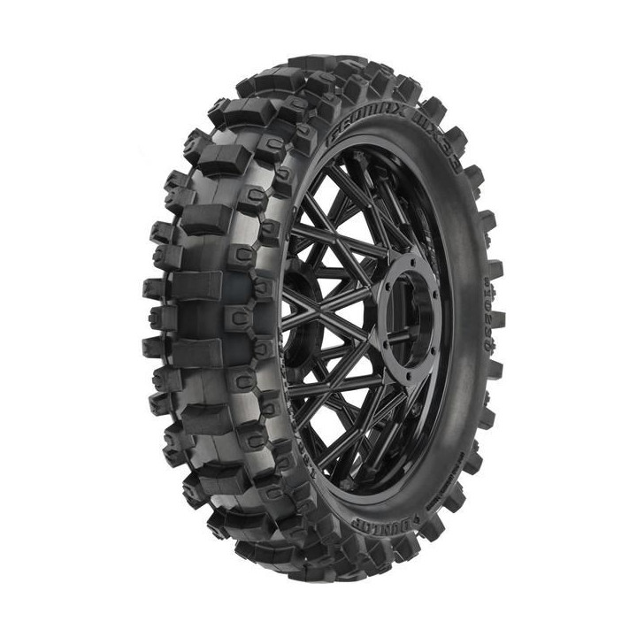 Pro-Line kolo s pneu Dunlop Geomax MX33 V2 Bead CR4 zadní, disk černý: PM-MX