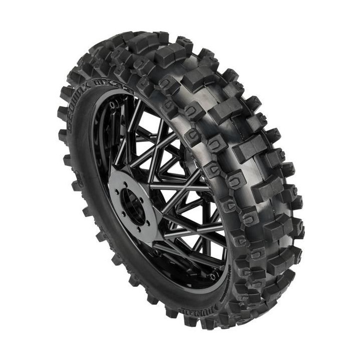Pro-Line kolo s pneu Dunlop Geomax MX33 V2 Bead CR4 zadní, disk černý: PM-MX
