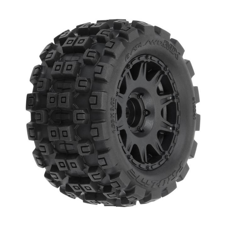 Pro-Line kolo 1:18 Badlands MX 1.85" F/R MTD, disk H12 černý: Granite GROM