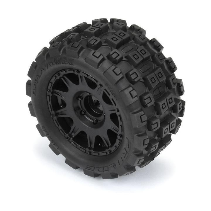Pro-Line kolo 1:18 Badlands MX 1.85" F/R MTD, disk H12 černý (4): Granite GROM