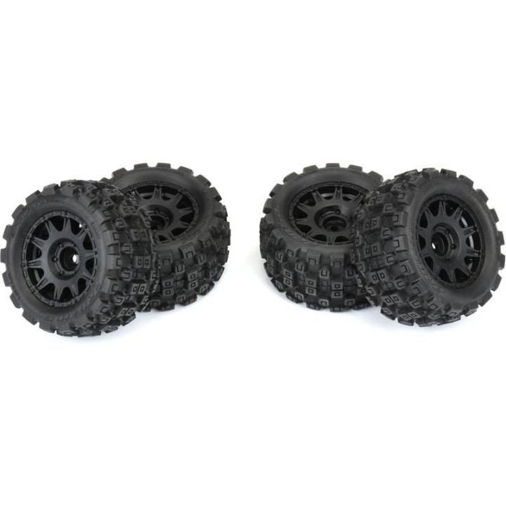 Pro-Line kolo 1:18 Badlands MX 1.85" F/R MTD, disk H12 černý (4): Granite GROM