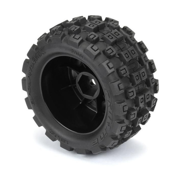 Pro-Line kolo 1:18 Badlands MX 1.85" F/R MTD, disk H12 černý (4): Granite GROM