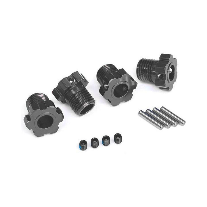 Traxxas náboj kola 17mm drážkovaný hliníkový šedý (4)
