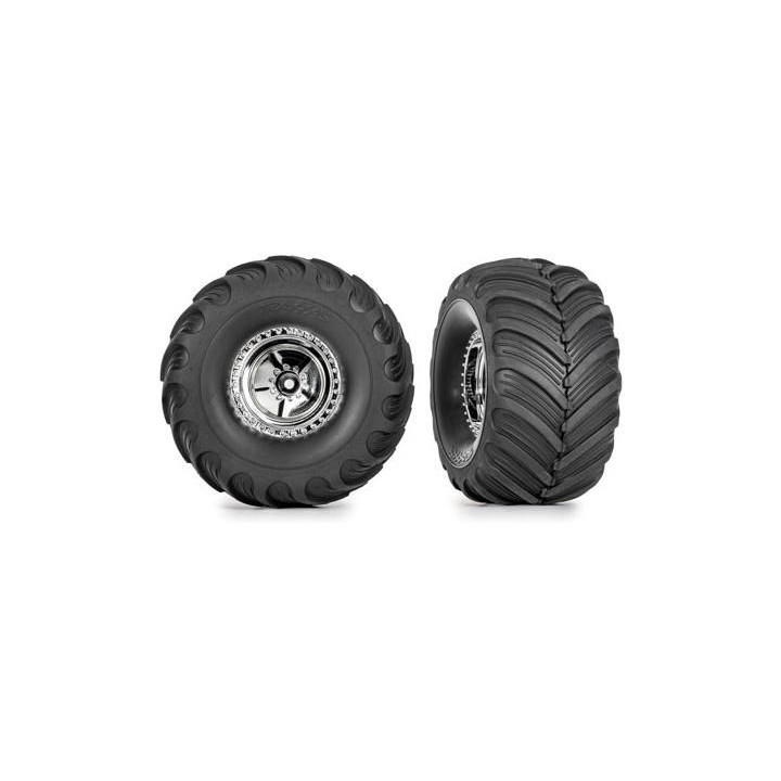 Traxxas kolo 1.2", kola chrom, pneu Terra Groove (2)