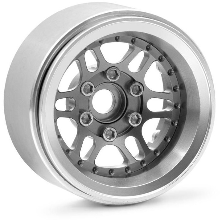 1.9'' Hliníkové beadlock disky offset -10 mm pro 1/10 crawler/expedice stříbrné - 2 ks