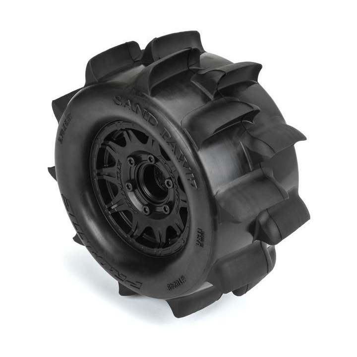 Pro-Line kolo 1:10, pneu 2.8" Sand Paw HP Belted, disk černý Raid 12/14mm (2)