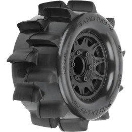 Pro-Line kolo 1:10, pneu 2.8" Sand Paw HP Belted, disk černý Raid 12/14mm (2)