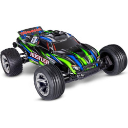 RC model auta Rustler v měřítku 1:10, typu Truggy. Pohání jej výkonný střídavý motor s regulátorem BL-2S. Model jezdí až 64 km/h! Obsahuje bezsponkovou karoserii, komponenty pro vysokou odolnost - Extreme Heavy Duty a náhon 2WD. RC souprava TQ 2.4...
