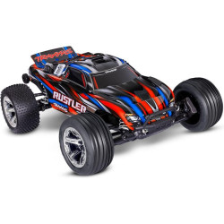 RC model auta Rustler v měřítku 1:10, typu Truggy. Pohání jej výkonný střídavý motor s regulátorem BL-2S. Model jezdí až 64 km/h! Obsahuje bezsponkovou karoserii, komponenty pro vysokou odolnost - Extreme Heavy Duty a náhon 2WD. RC souprava TQ 2.4...