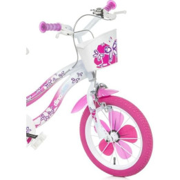 DINO Bikes - Dětské kolo 14" Flappy růžové