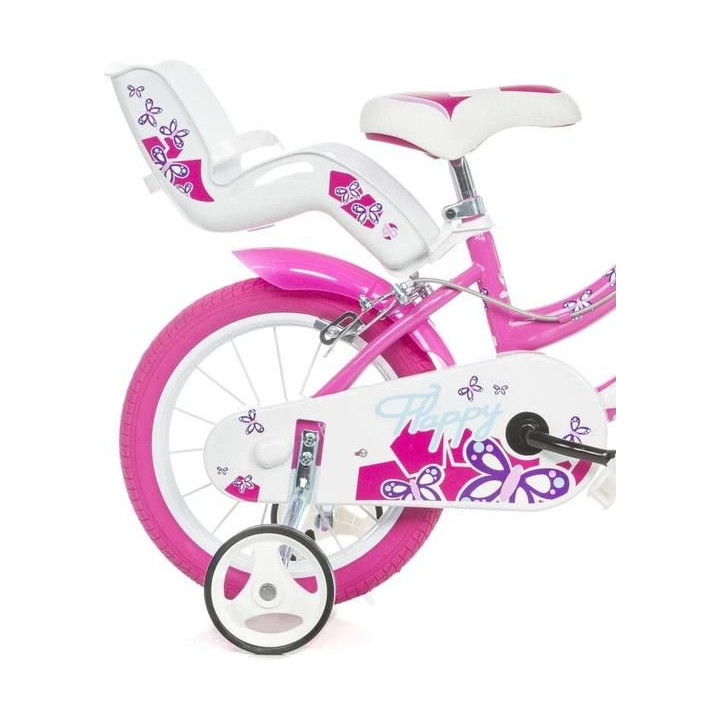 DINO Bikes - Dětské kolo 14" Flappy růžové